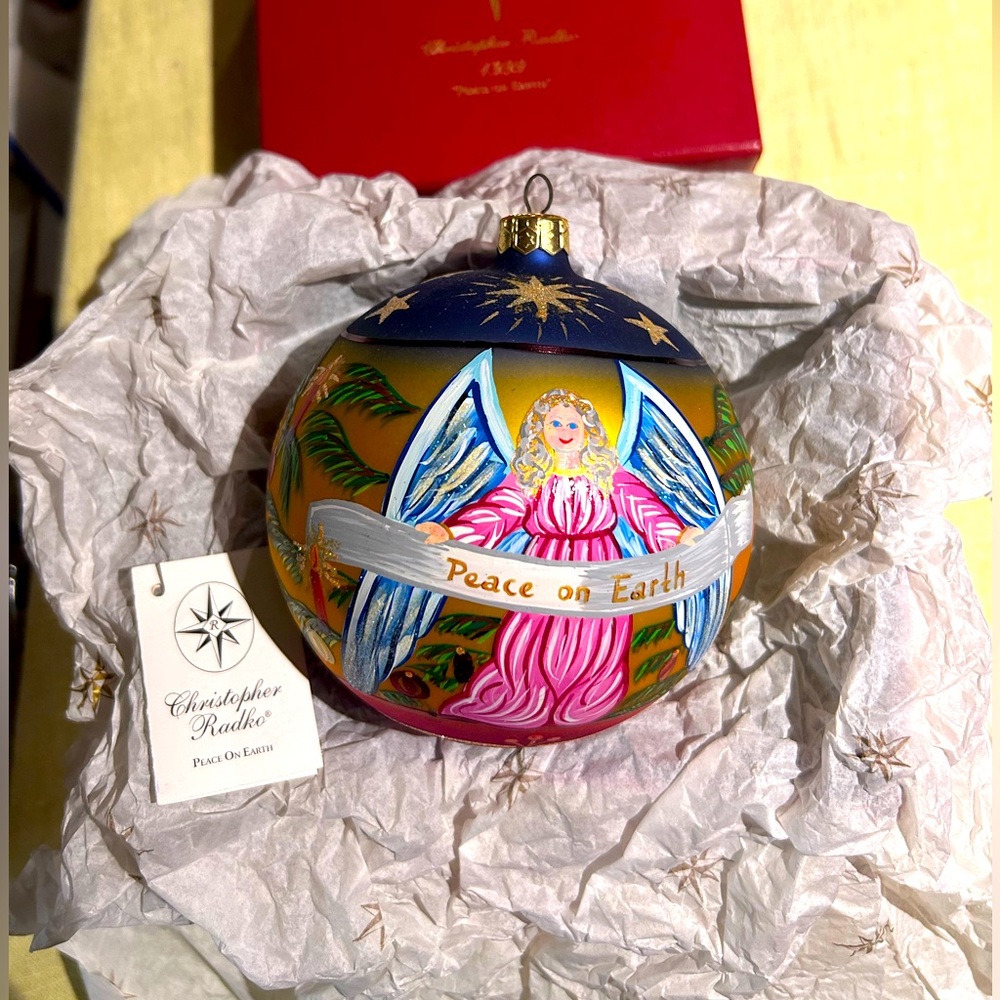 Christopher Radko PEACE ON EARTH  Angel Ball Ornament 1999 Limited